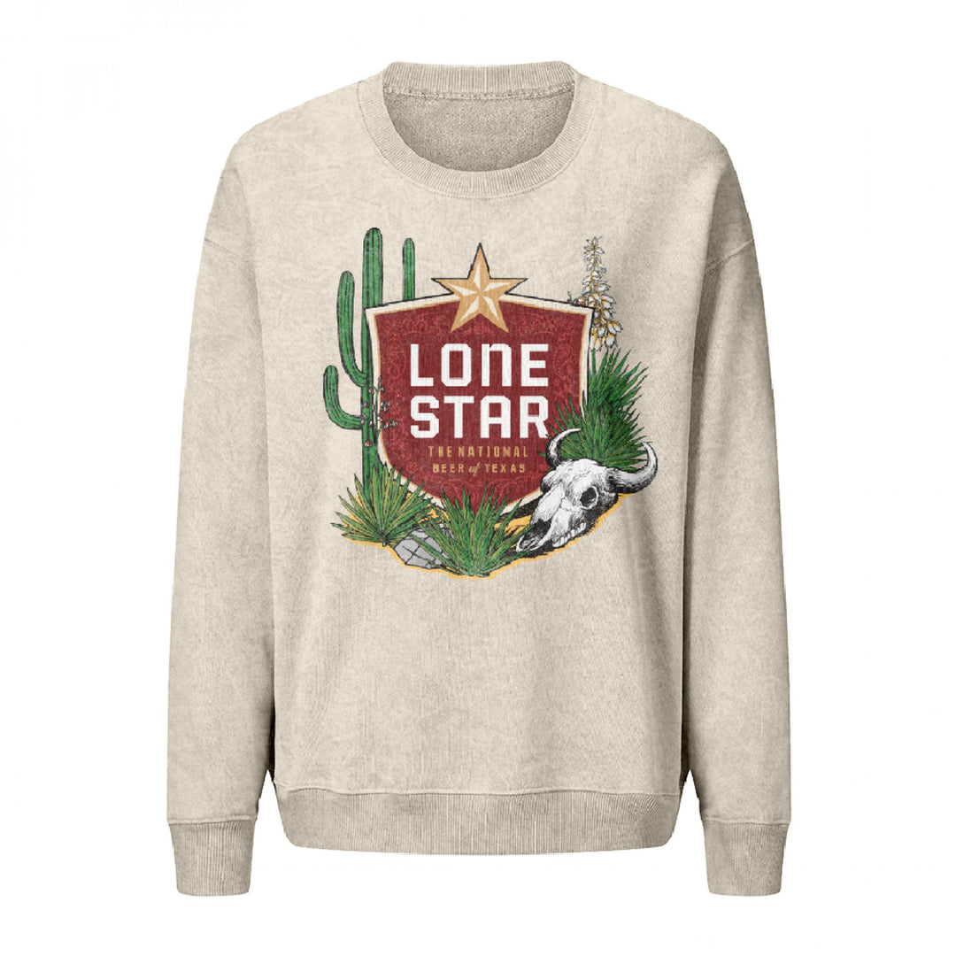 Lone Star Beer Texan Desert Mineral Wash Womens Crew Sweatshirt Image 1