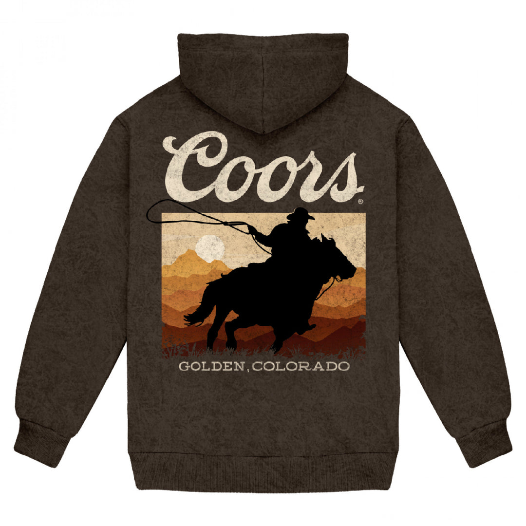 Coors Cowboy Western Sunset Mineral Wash Pull-Over Hoodie Image 2