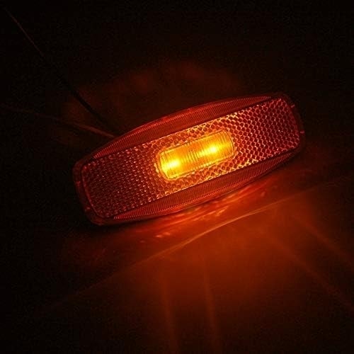 12V Amber Red LED Clearance Side Marker Lights 4.5in RV Trailer Pack of 12 Image 2