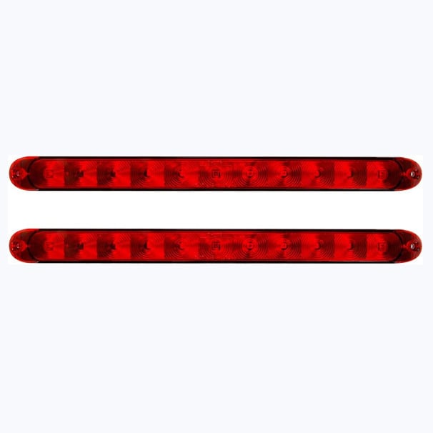 15 Inch RV Trail LED Tail Lights Dual Brightness Red Lens Waterproof 80 Lumens Image 1