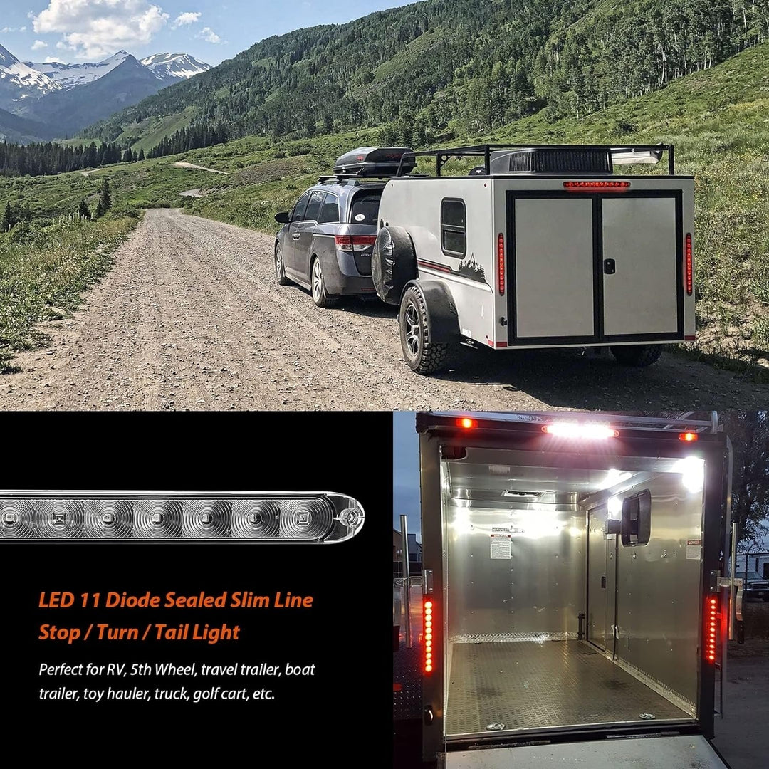 15inch LED Trailer Light Bar Red Dual Brightness Waterproof Pack of 2 Image 6