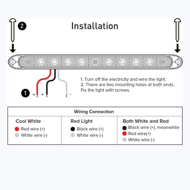 15 Inch RV Trailer LED Side Marker Light Cool White Red Waterproof Pair Image 6