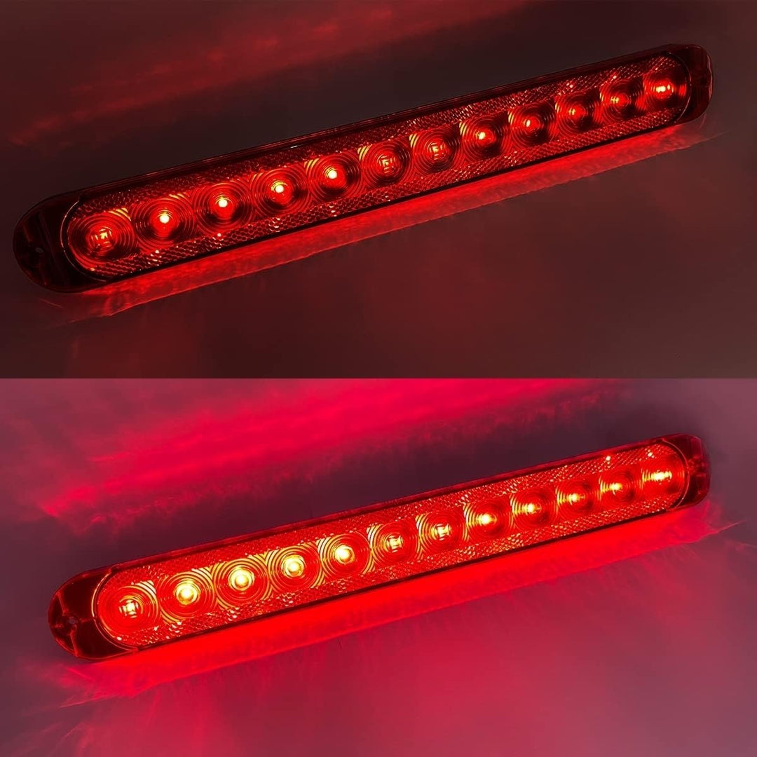 15 Inch LED Trailer Brake Tail Light Bar Dual Brightness Red Waterproof X2 Image 2