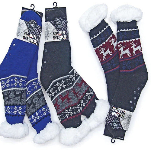 3-Pair Warm & Fuzzy Cabin Slipper Socks Image 2
