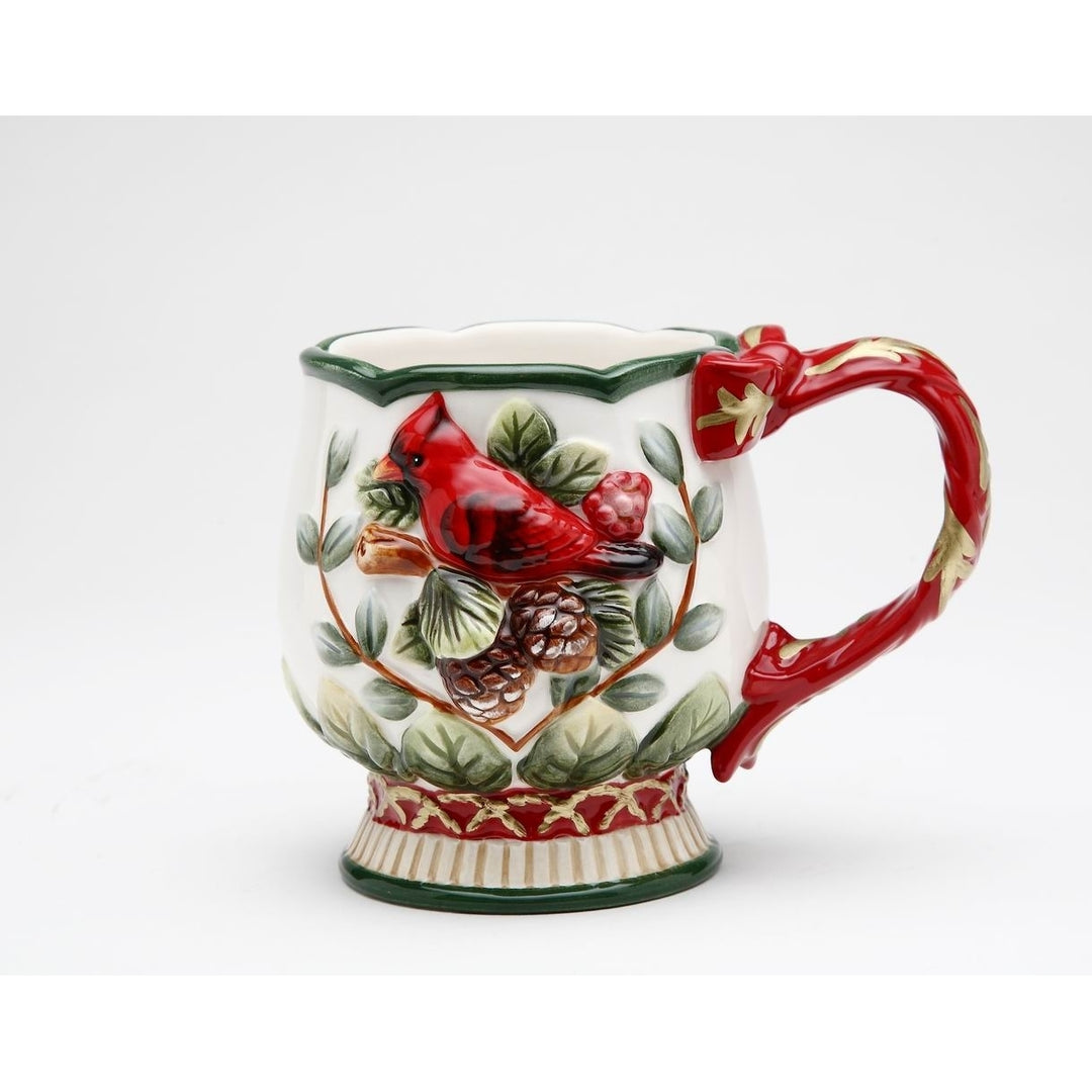 Ceramic Cardinal Bird Christmas Mug 8oz  Mom Holiday Image 3