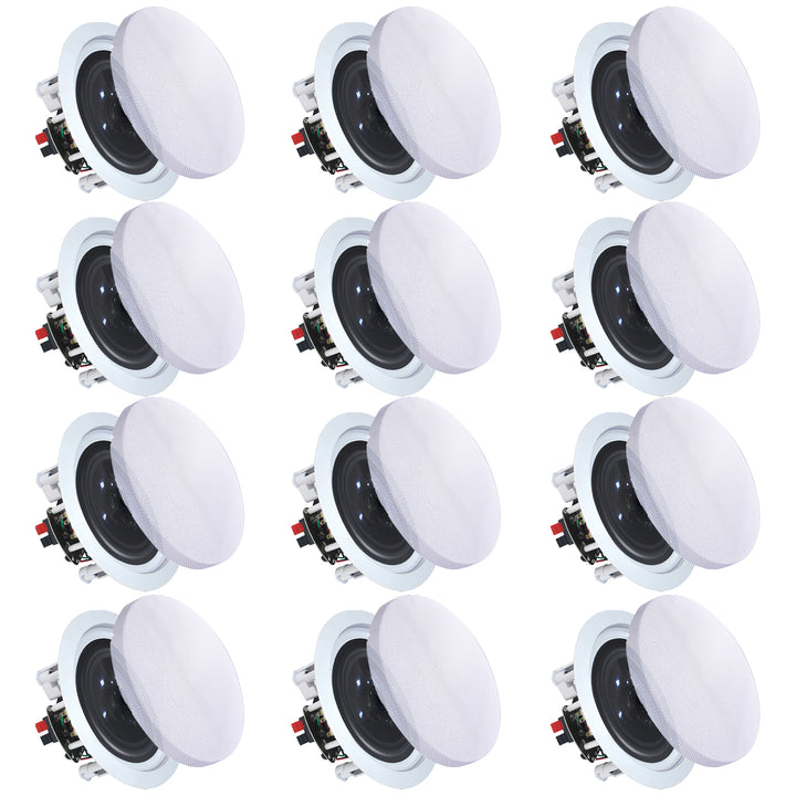 Vaiyer 6.5 Inch 200W In-Ceiling Speakers Set of 12 Flush Mount 2-Way 8 Ohm Image 1