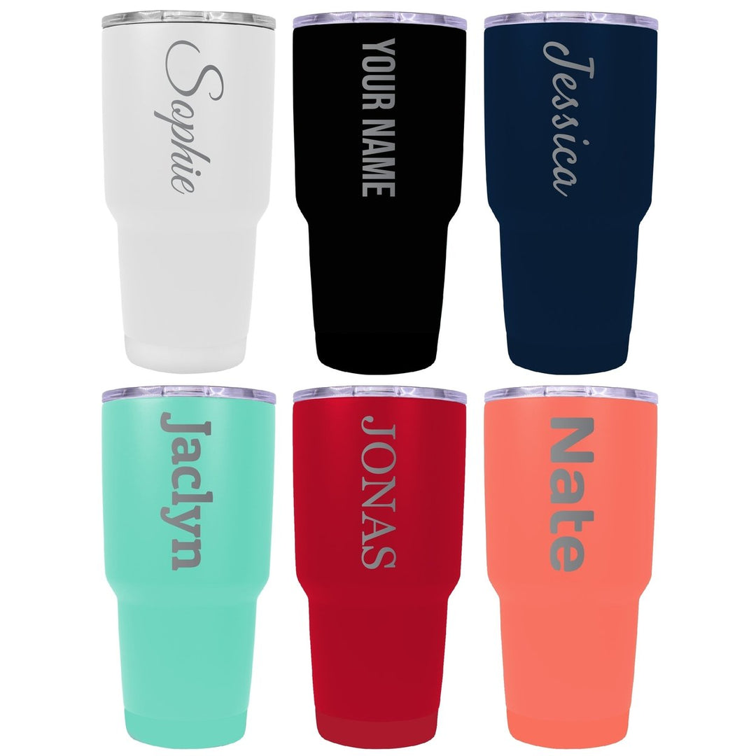 Customizable Laser Etched 24 oz Insulated Stainless Steel Tumbler Personalized with Custom Name or Message Image 1