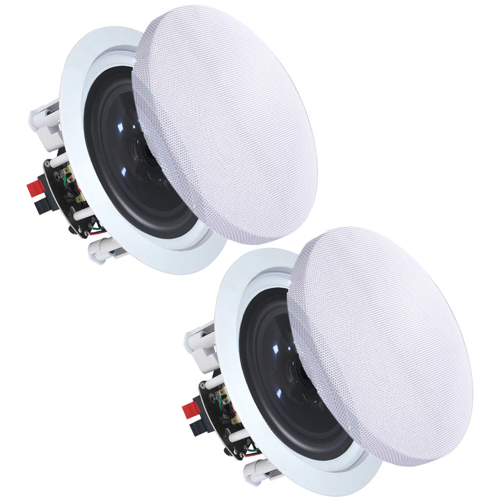 Set of (8) Vaiyer 6.5 Inch 8 Ohm 200 Watts SpeakersFlush Mount in-Wall in-Ceiling 2-Way Mid Bass Woofer Speakers Image 2