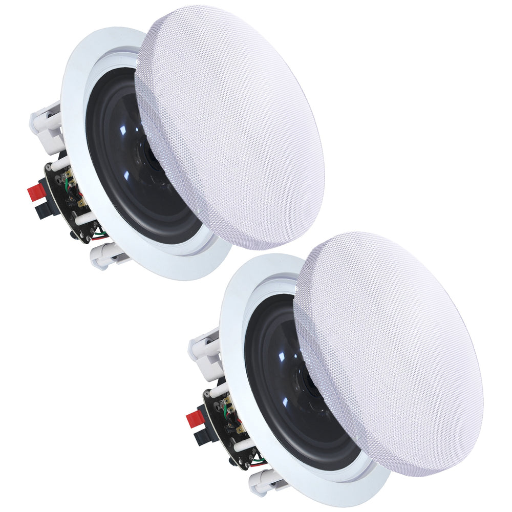 Vaiyer 6.5 Inch 200W in-Wall Ceiling Speakers Flush Mount 2-Way Black Cone Image 2