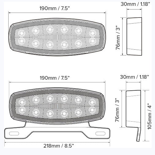 12V RV Tail Lights LED License Bracket Red Lens for Trailer Truck Camper Image 6