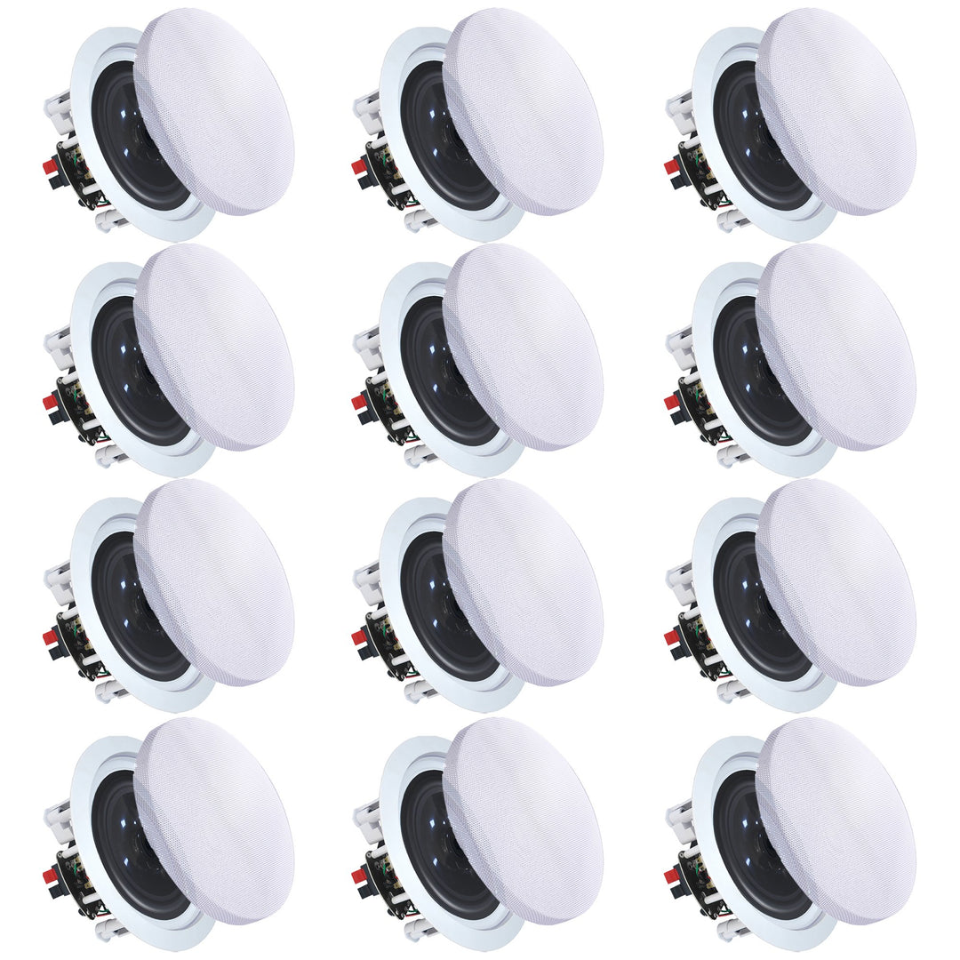 Vaiyer 5.25 Inch 2-Way In-Ceiling Speakers Set of 12 Black 175W 8 Ohm Image 1