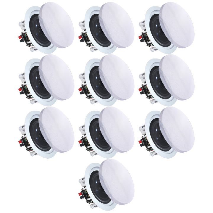 Vaiyer 5.25 Inch 2-Way In-Wall In-Ceiling Speakers Set of 10 175 Watts 8 Ohm Image 1