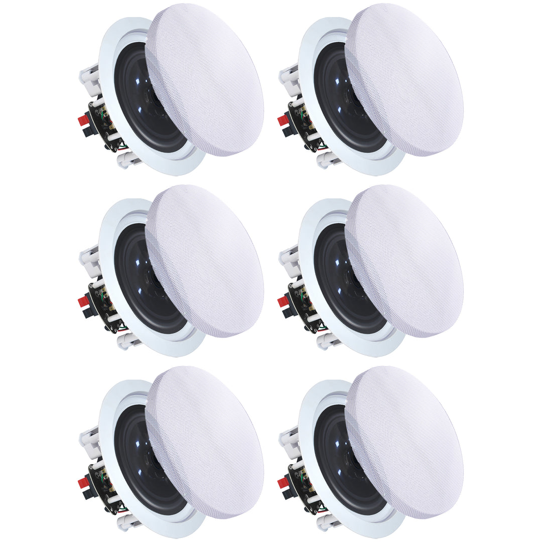 Vaiyer 5.25 Inch 8 Ohm 175W In-Ceiling Speakers Flush Mount Set of 6 Image 1