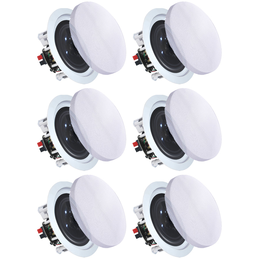 Vaiyer 5.25 Inch 8 Ohm 175W In-Ceiling Speakers Flush Mount Set of 6 Image 1