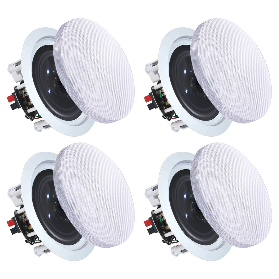 Vaiyer 5.25 Inch 8 Ohm 175W In-Wall In-Ceiling Speakers Set of 4 2 Way Black Image 1