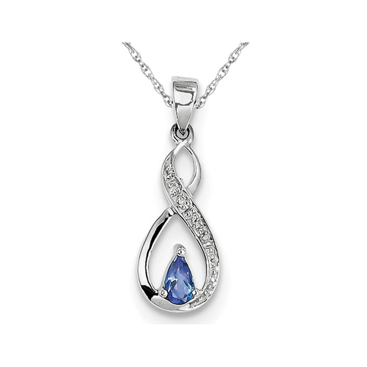 Sterling Silver Tanzanite Infinity Pendant Necklace with Chian 1/5 Carat (ctw) Image 1