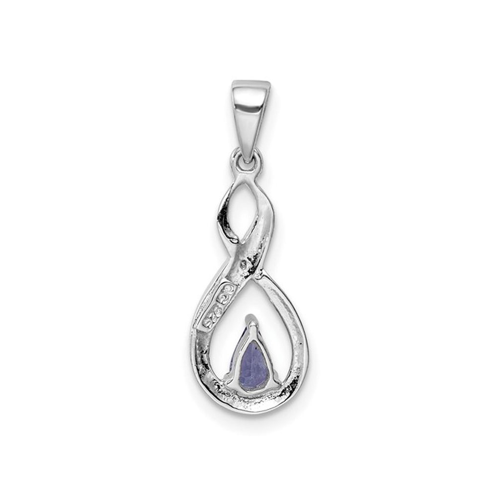 Sterling Silver Tanzanite Infinity Pendant Necklace with Chian 1/5 Carat (ctw) Image 2