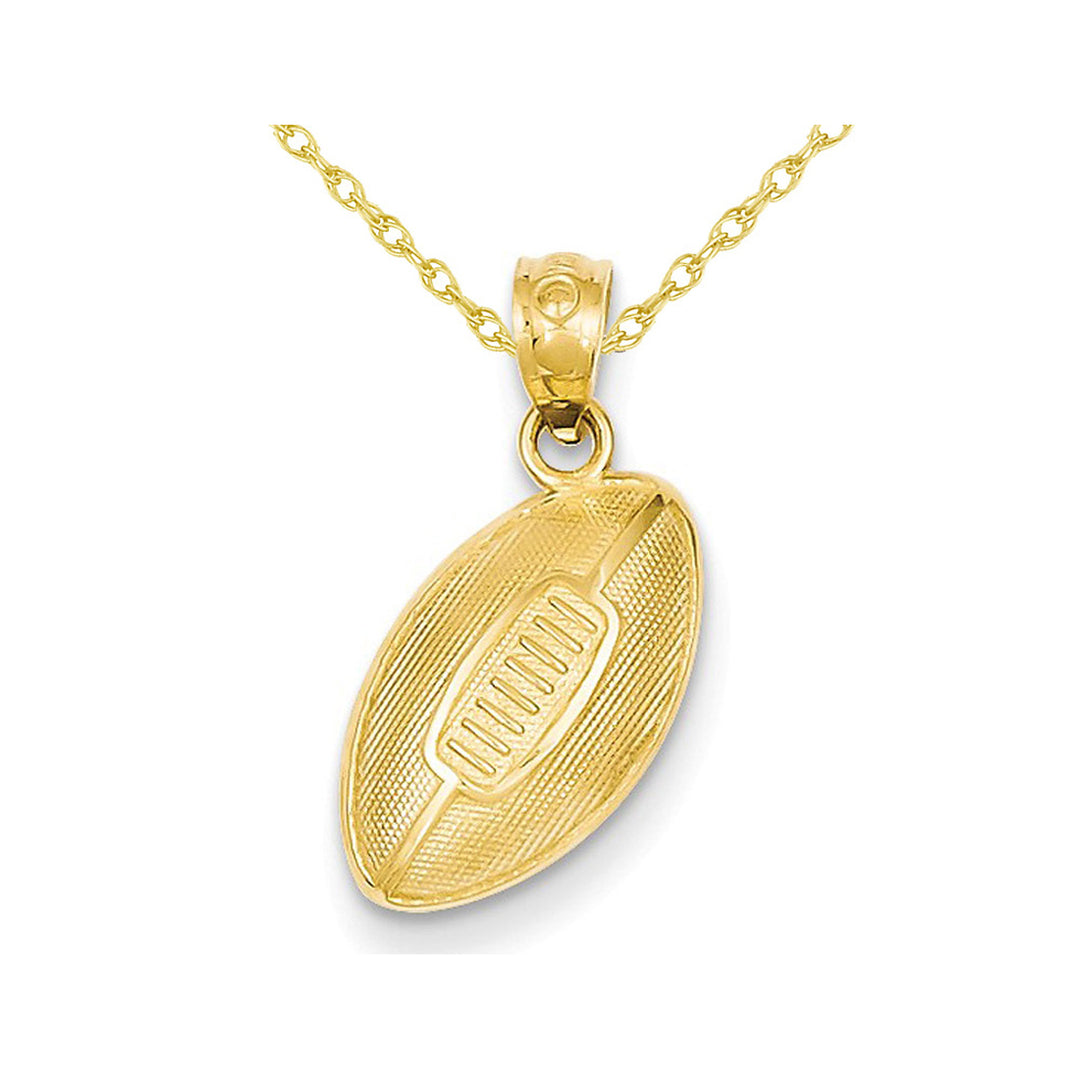 Classic Football Charm Pendant Necklace in 14K Yellow Gold Image 1