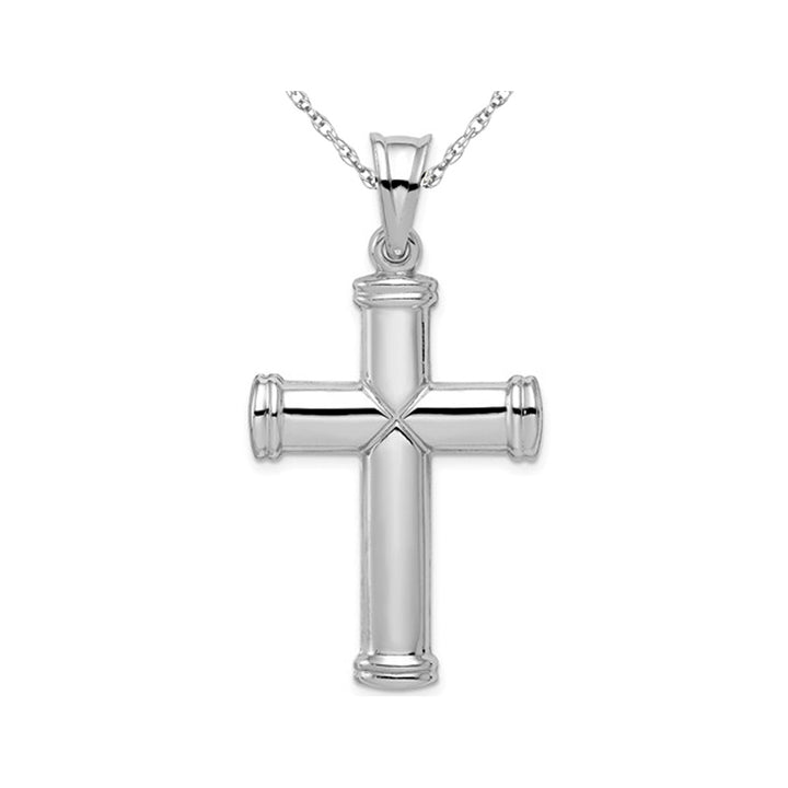 Sterling Silver Reversible Cross Pendant Necklace with Chain Image 1