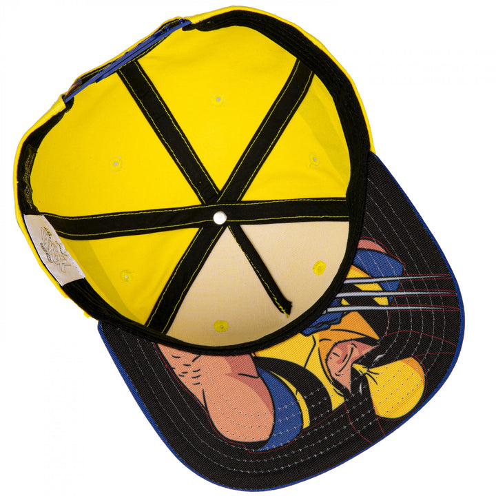 X-Men Wolverine Under Bill Art Flat Brim Hat Image 6