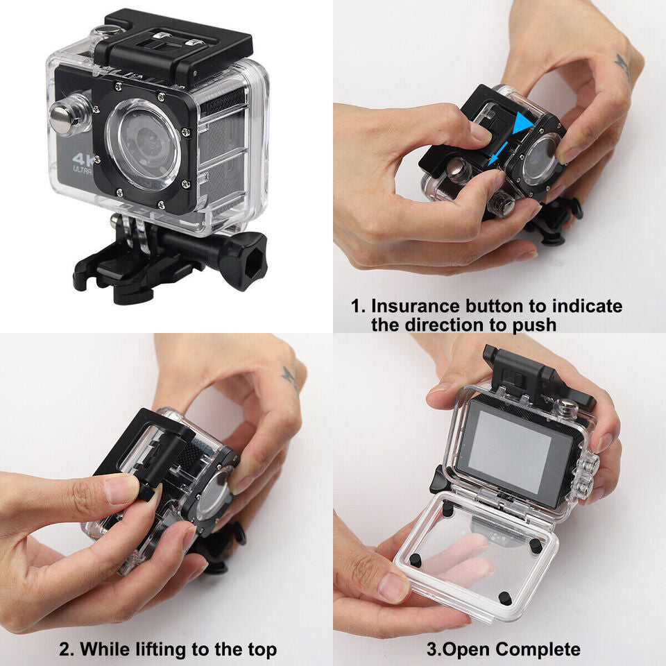 4K Action/Sports/Waterproof Camera FHD 1080P Digital Camcorder As Go Pro Camera Black Image 4
