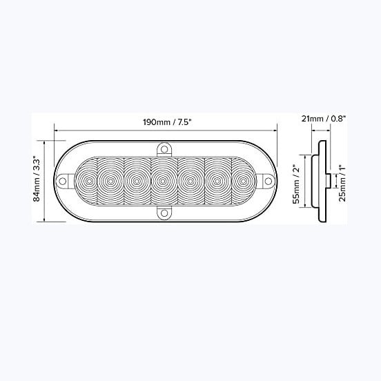 12V LED Trailer Marker Light Oval Clear Lens Cool White 7.5 Inch Waterproof X2 Image 7