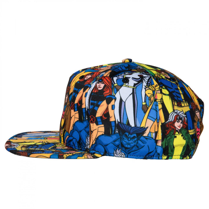 X-Men Mutants Collage Flat Brim Snapback Hat Image 3