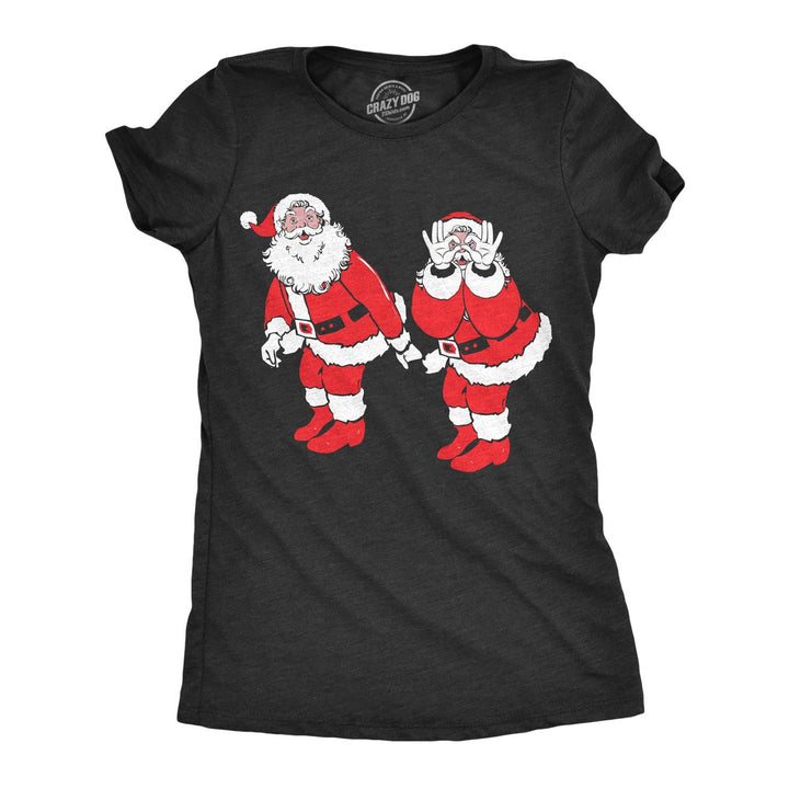 Womens Griddy Dance Santa T Shirt Funny Xmas Viral Dancing St Nick Joke Tee For Ladies Image 1