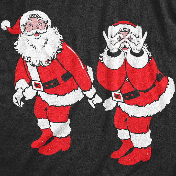 Womens Griddy Dance Santa T Shirt Funny Xmas Viral Dancing St Nick Joke Tee For Ladies Image 2