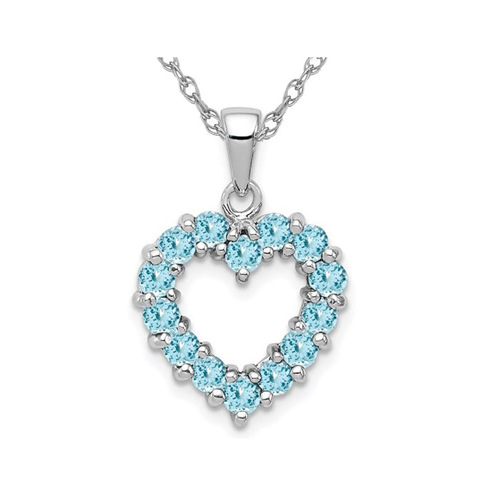 Swiss Blue Topaz Pendant Necklace 1.00 Carat (ctw) in Sterling Silver Image 1