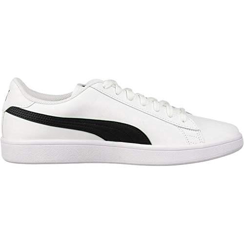 PUMA Mens Smash V2 Sneaker White Black Soft Suede Tennis Casual Daily Wear Image 1