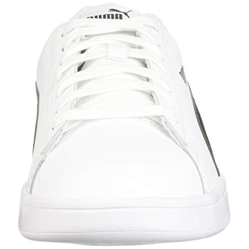 PUMA Mens Smash V2 Sneaker White Black Soft Suede Tennis Casual Daily Wear Image 3