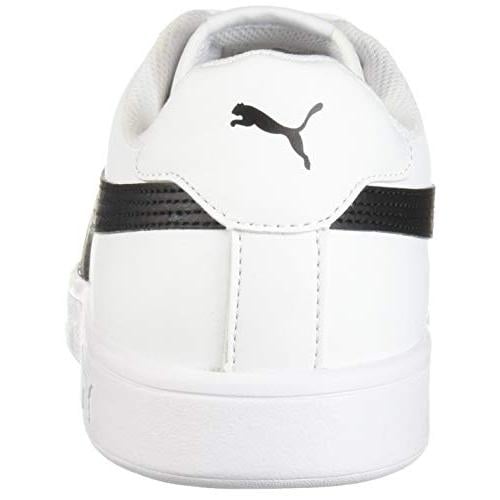 PUMA Mens Smash V2 Sneaker White Black Soft Suede Tennis Casual Daily Wear Image 4