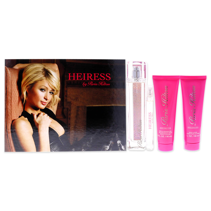 Heiress by Paris Hilton for Women - 4 Pc Gift Set 3.4oz EDP Spray0.34oz EDP Spray3oz Body Lotion3oz Bath and Shower Gel Image 1