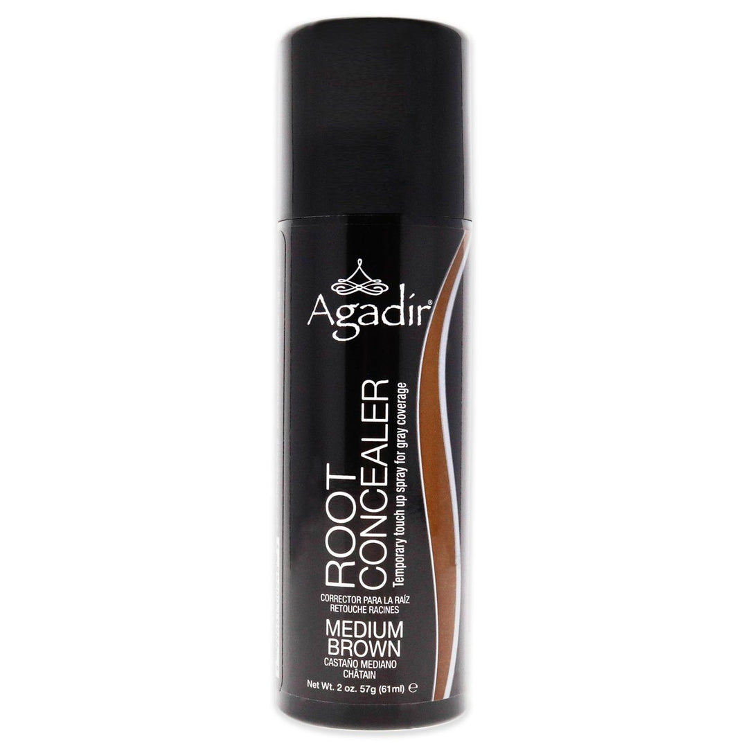 Root Concealer Temporary Touch Up Spray - Medium Brown by Agadir for Unisex - 2 oz Hair Color Image 1