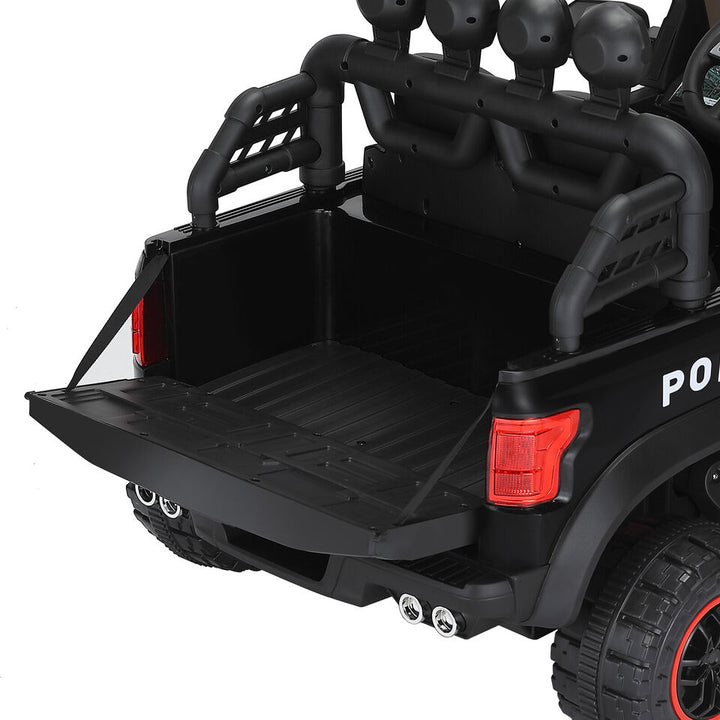 Electric 12V Battery Kids Ride On Police Car 6 Wheel Truck w/ RC LED Intercom Image 10