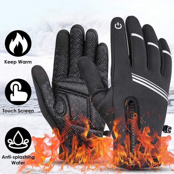 1Pair Winter Gloves Touchscreen Thermal Windproof Fleece Lined Gloves Image 3