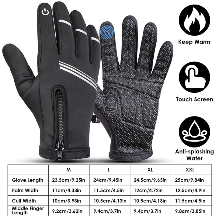 1Pair Winter Gloves Touchscreen Thermal Windproof Fleece Lined Gloves Image 6