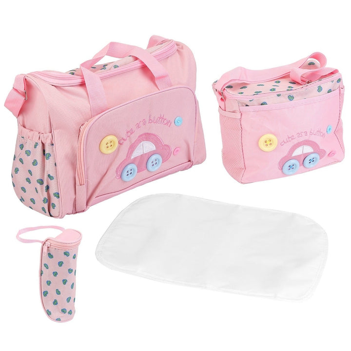 4Pcs Diaper Bag Tote Set Baby Napping Changing Bag Shoulder Mummy Bag with Diaper Changing Pad Image 11