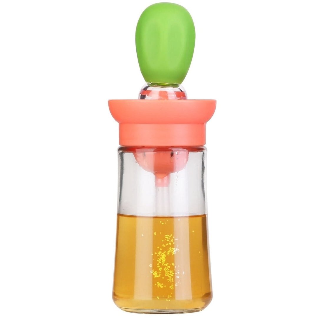 Oil Dispenser Bottle 2 In 1 Cooking Glass Olive Oil Dispenser Silicond Dropper with Silicond Brush Dropper Measuring Image 1