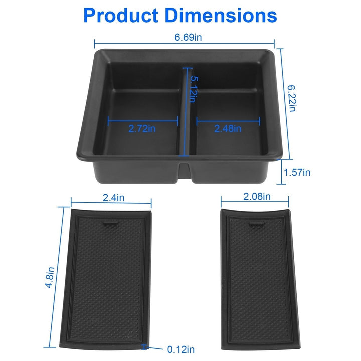 Center Console Organizer Tray Fit For 2021 2022 2023 Tesla Model 3 Model Y Armrest Drawer Storage Box with 2Pcs Silicond Image 6