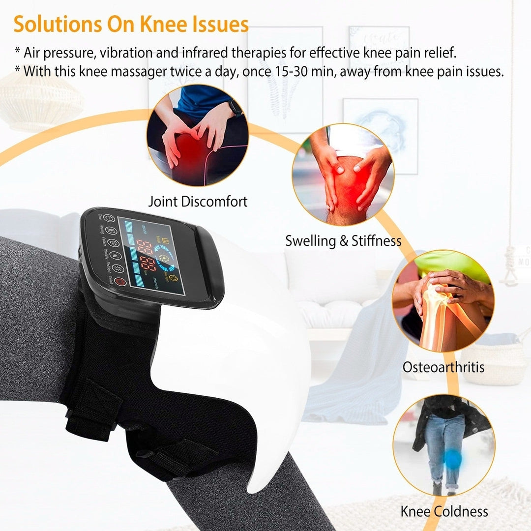 Electric Rechargeable Knee Massager Infrared Heat Pain Relief Therapy Knee Brace Wrap Image 6