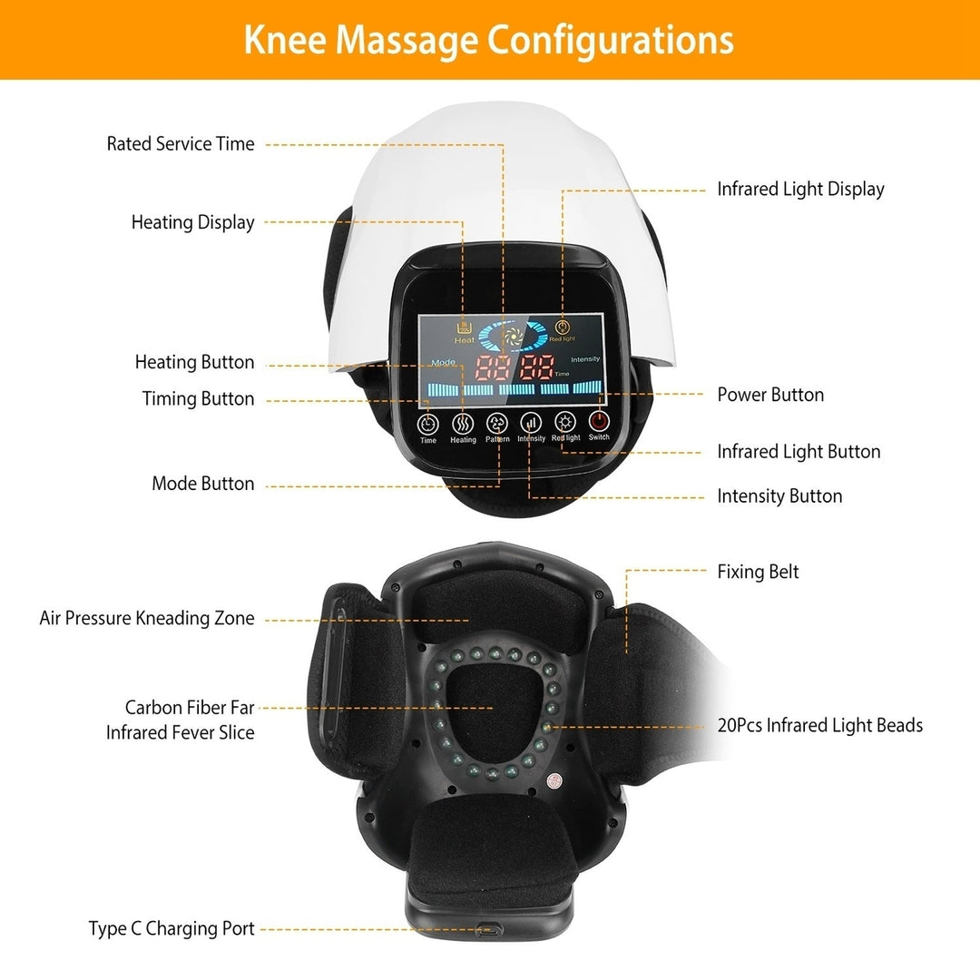 Electric Rechargeable Knee Massager Infrared Heat Pain Relief Therapy Knee Brace Wrap Image 7