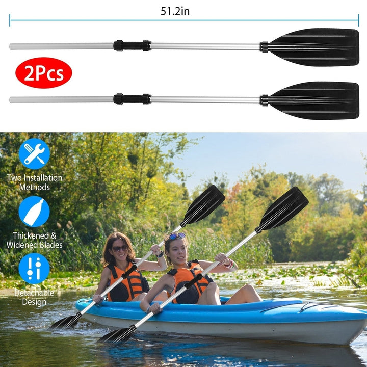 2Pcs Kayak Paddles Aluminum Alloy Detachable Canoe Paddle Boat Oars for Kayaking Boating Oar Fishing Image 2