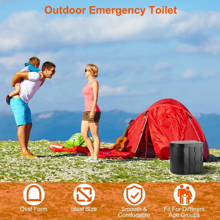 Foldable Emergency Toilet Portable Porta Potty for Car Travel Camping Boating Hiking Cleanable Travel Commode Image 2