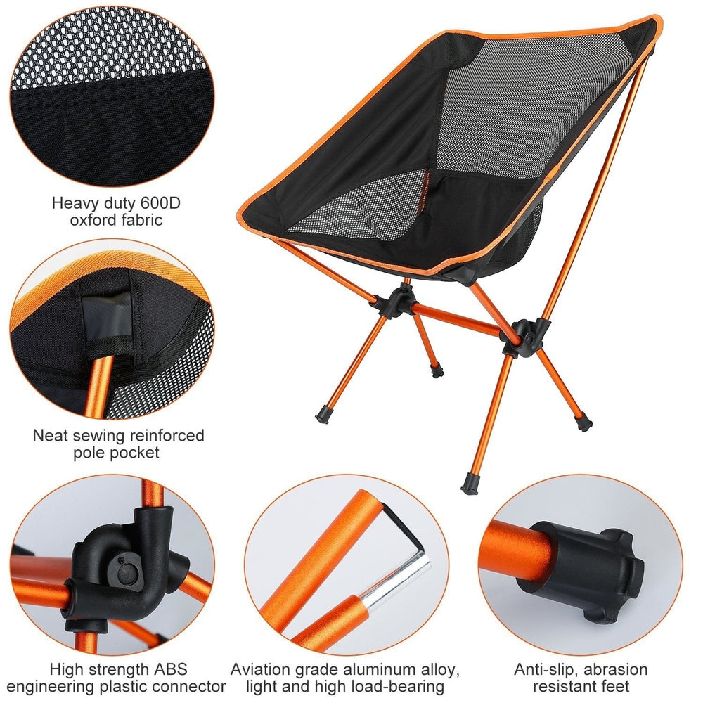 Foldable Camping Chair Collapsible Ultra light Camping Backpacking Chair For Outdoor Camping Fishing BBQ Beach Picnic Image 2