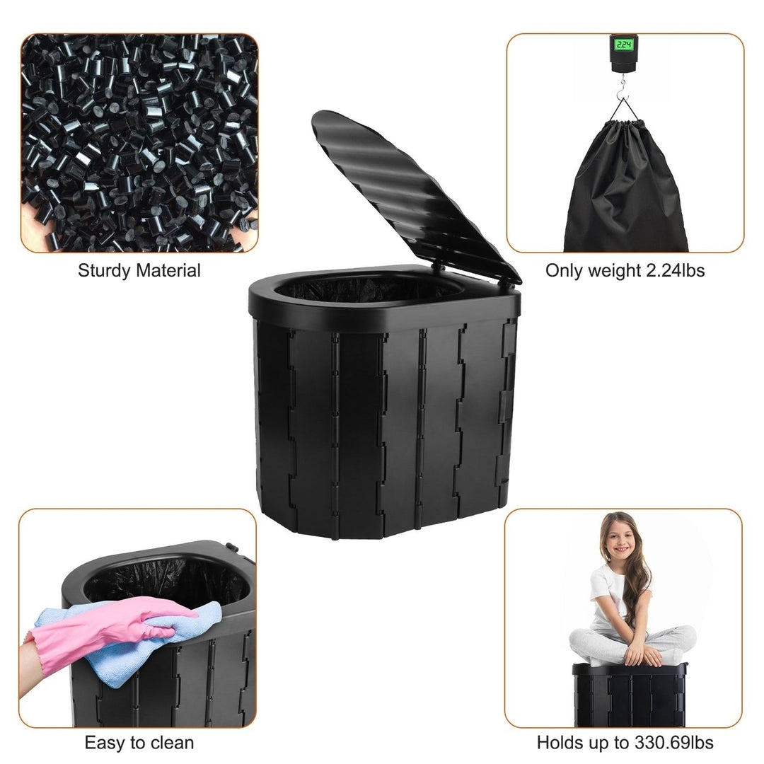 Foldable Emergency Toilet Portable Porta Potty for Car Travel Camping Boating Hiking Cleanable Travel Commode Image 4