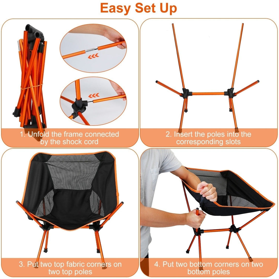 Foldable Camping Chair Collapsible Ultra light Camping Backpacking Chair For Outdoor Camping Fishing BBQ Beach Picnic Image 4