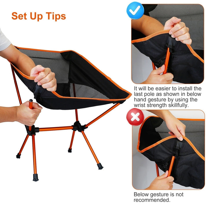 Foldable Camping Chair Collapsible Ultra light Camping Backpacking Chair For Outdoor Camping Fishing BBQ Beach Picnic Image 4