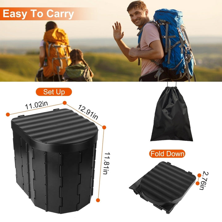 Foldable Emergency Toilet Portable Porta Potty for Car Travel Camping Boating Hiking Cleanable Travel Commode Image 8